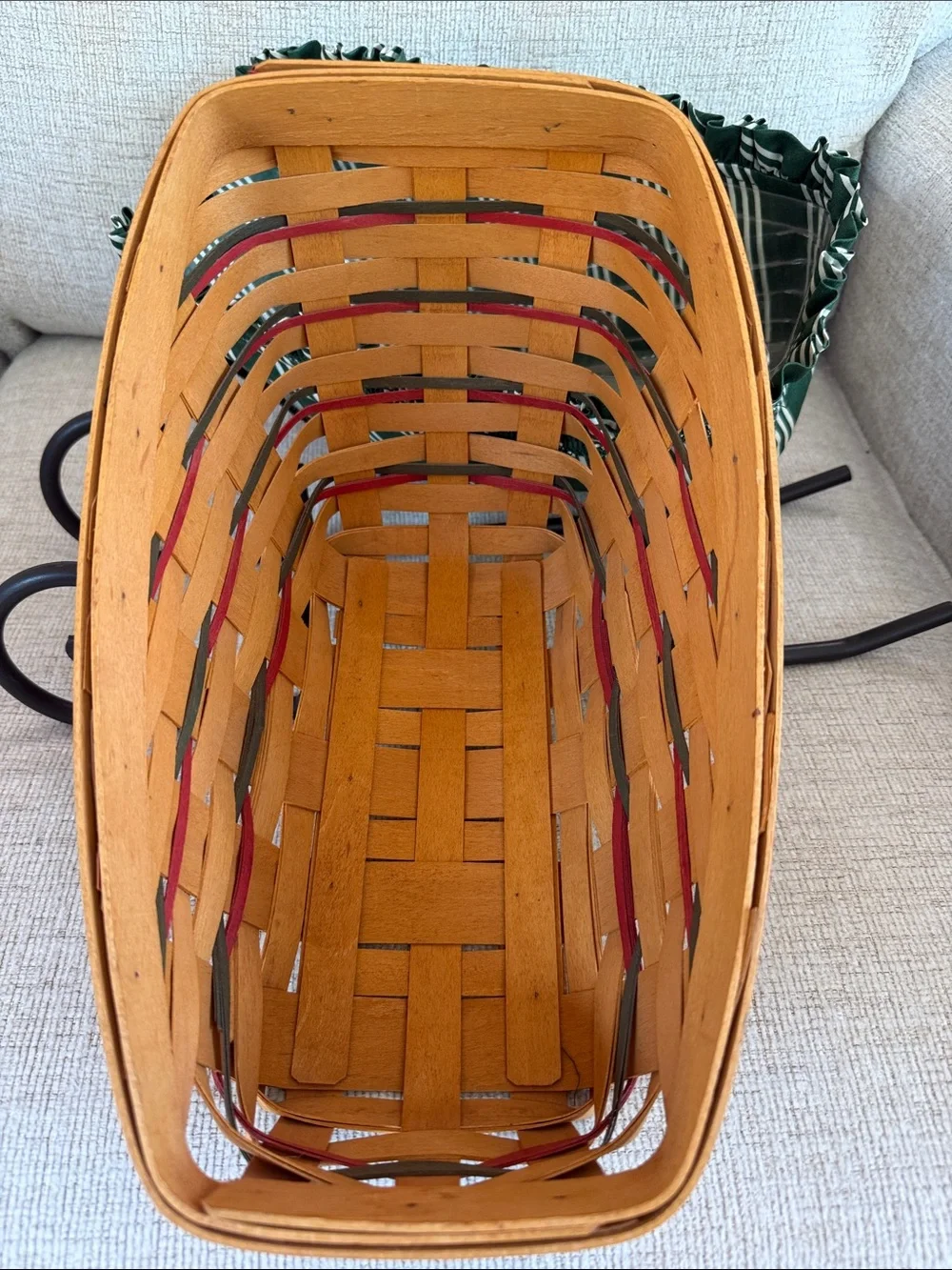 Longaberger Large Sleigh 1998 Basket with accessories